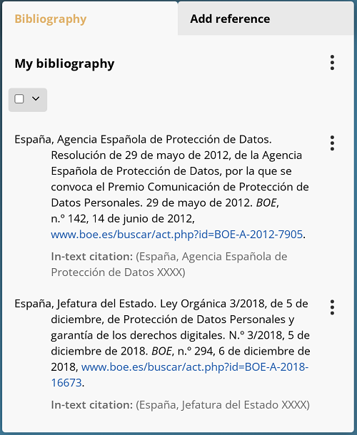 Bibliographic references to the laws of Spain