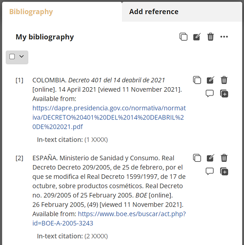 Bibliographic references to the laws of Colombia