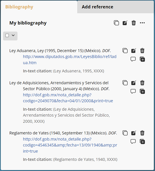 Bibliographic references to the laws of Mexico