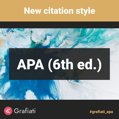New citation style: APA (6th ed.)