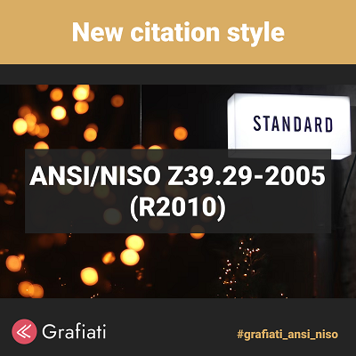 New citation style: ANSI/NISO Z39.29-2005 (R2010)