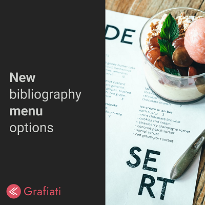 New bibliography menu options